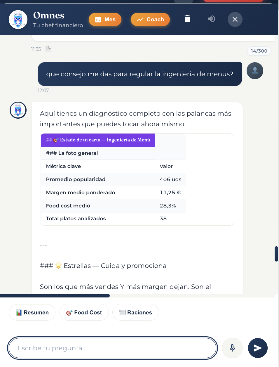 Agente IA respondiendo una consulta con los datos reales del negocio